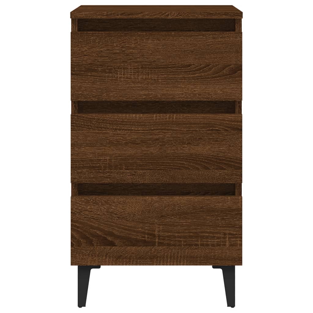 vidaXL Κομοδίνο Καφέ Δρυς 40 x 35 x 69 εκ. με Μεταλλικά Πόδια