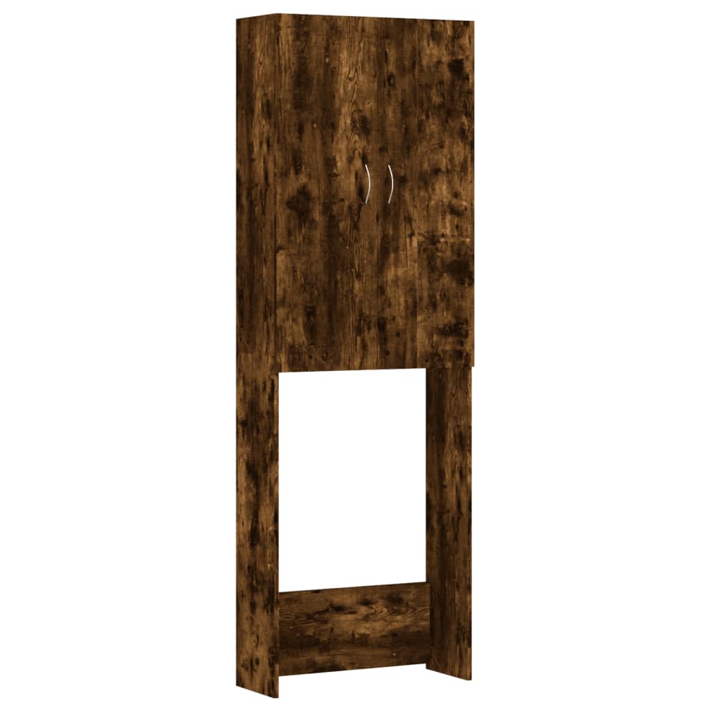 vidaXL Ντουλάπι Πλυντηρίου Καπνιστή Δρυς 64 x 25,5 x 190 εκ.