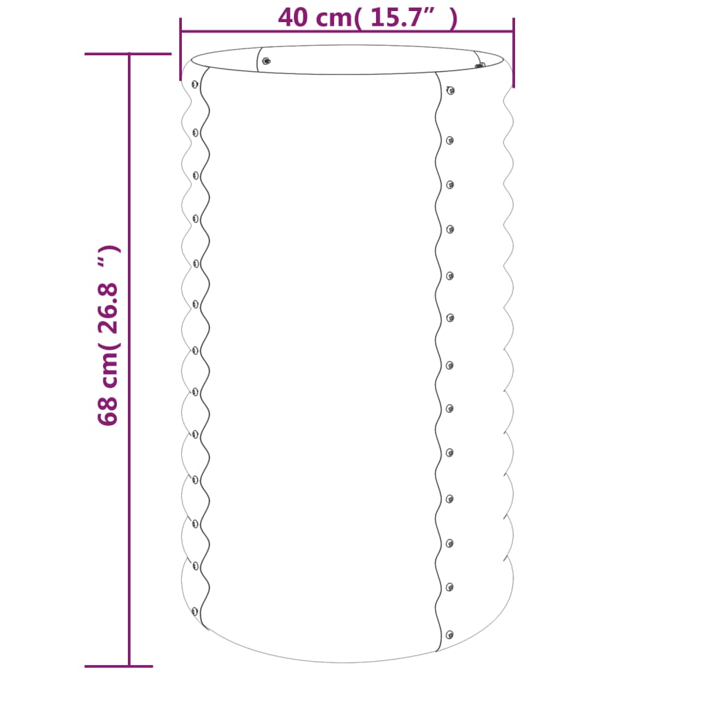 vidaXL Ζαρντινιέρα Ασημί 40x40x68 εκ. Γαλβανισμένος χάλυβας