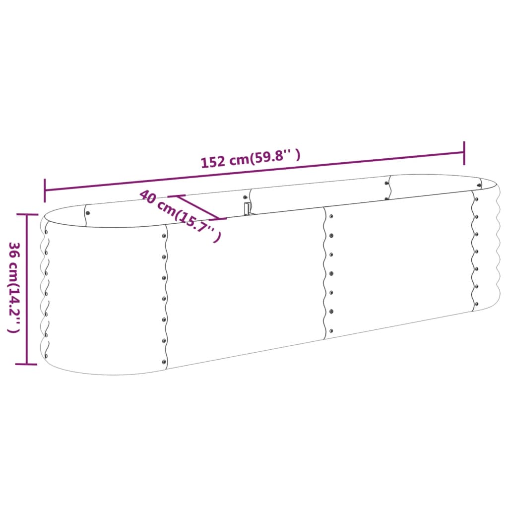 vidaXL Ζαρντινιέρα Ανθρακί 152x40x36 εκ Ατσάλι με Ηλεκτρ. Βαφή Πούδρας