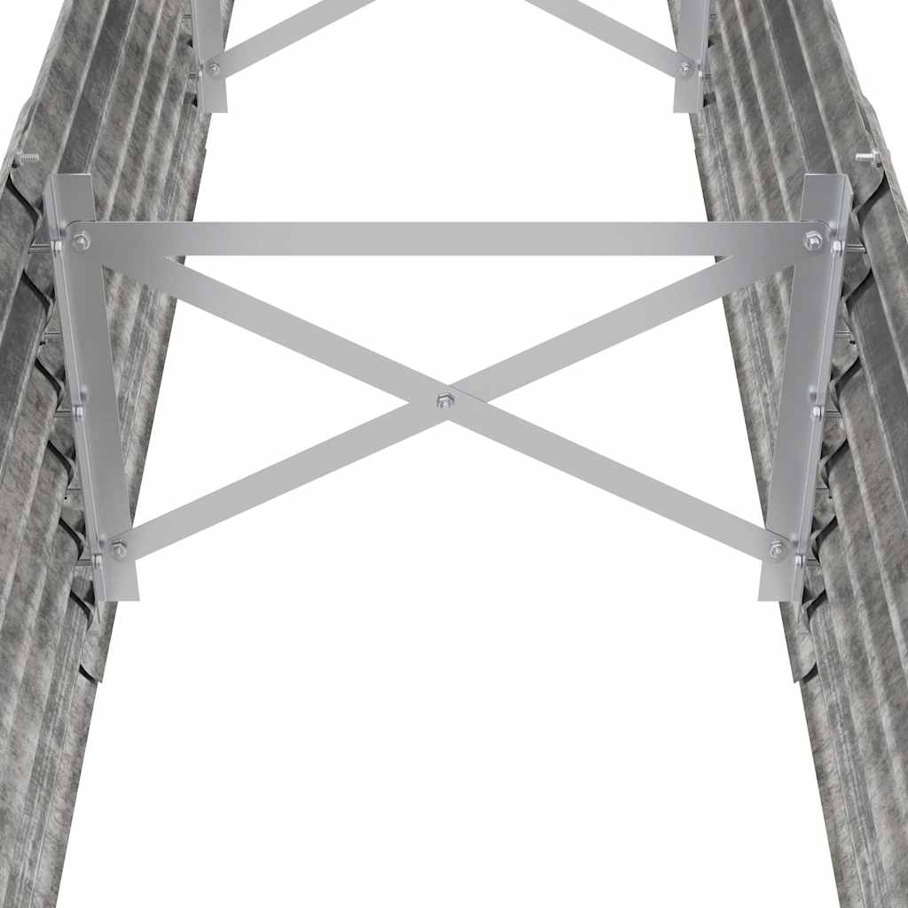 vidaXL Ζαρντινιέρα Ασημί 224x40x36 εκ. Γαλβανισμένος χάλυβας