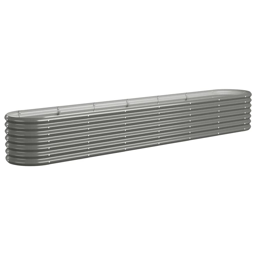 vidaXL Ζαρντινιέρα Γκρι 260x40x36 εκ. Ατσάλι με Ηλεκτρ. Βαφή Πούδρας