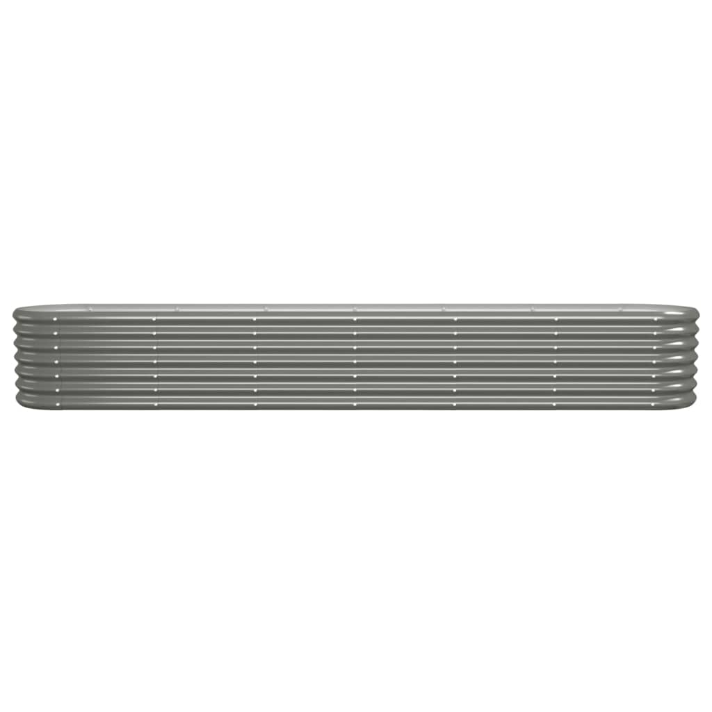 vidaXL Ζαρντινιέρα Γκρι 260x40x36 εκ. Ατσάλι με Ηλεκτρ. Βαφή Πούδρας