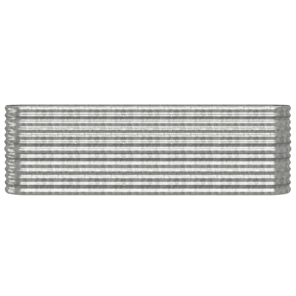 vidaXL Ζαρντινιέρα Ασημί 224x40x68 εκ. Ατσάλι με Ηλεκτρ. Βαφή Πούδρας