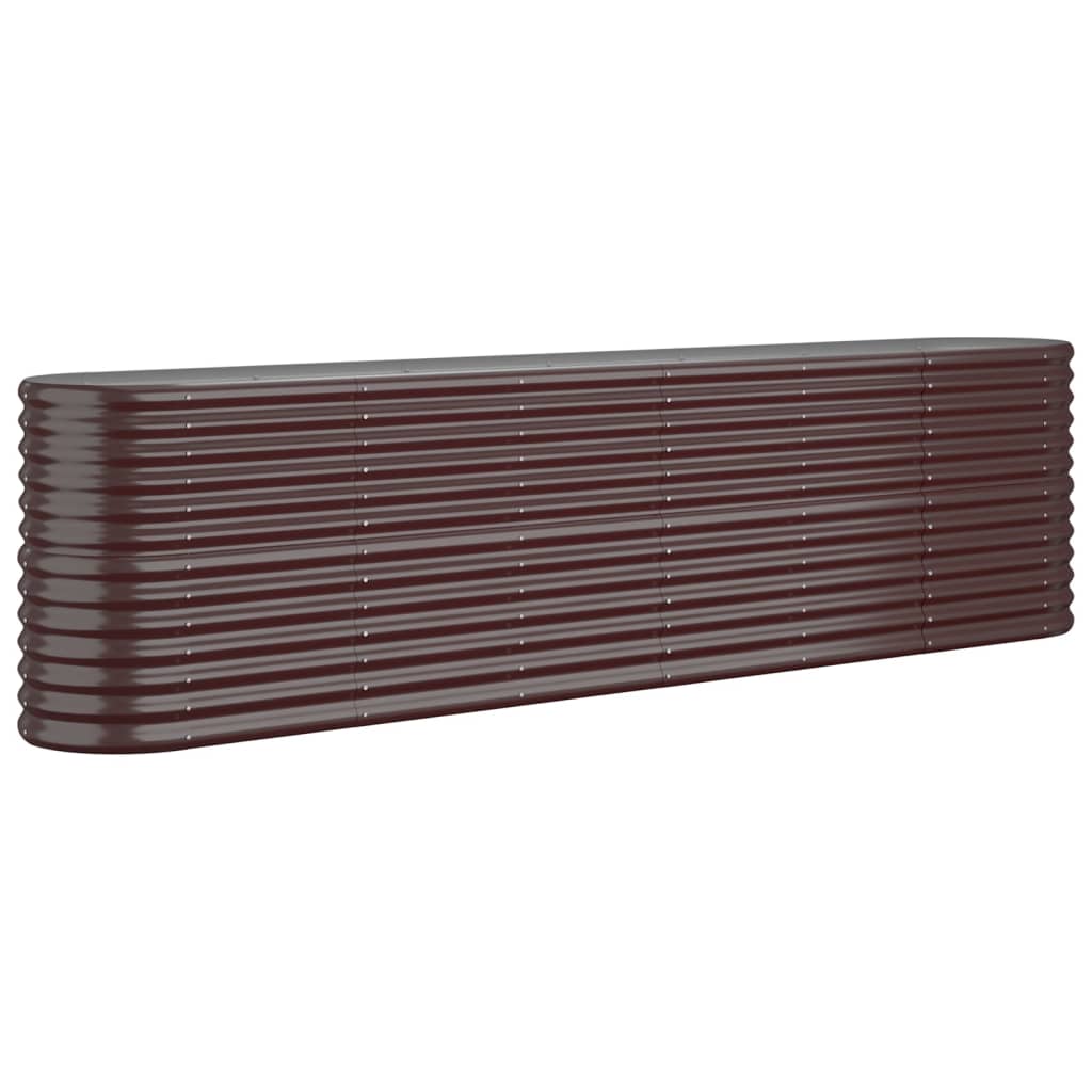 vidaXL Ζαρντινιέρα Καφέ 260x40x68 εκ. Ατσάλι με Ηλεκτρ. Βαφή Πούδρας