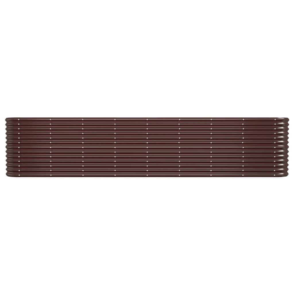 vidaXL Ζαρντινιέρα Καφέ 332x40x68 εκ. Ατσάλι με Ηλεκτρ. Βαφή Πούδρας