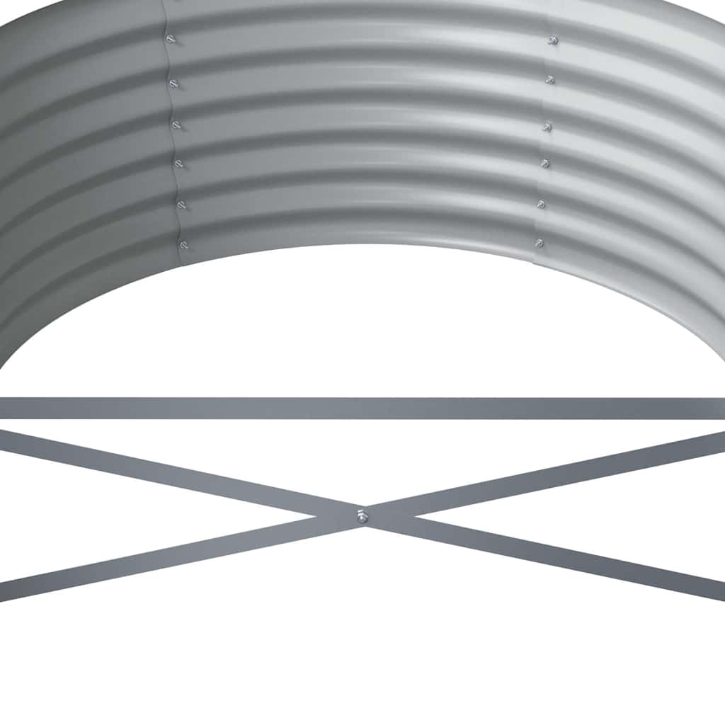 vidaXL Ζαρντινιέρα Ασημί 224x80x36 εκ. Γαλβανισμένος χάλυβας