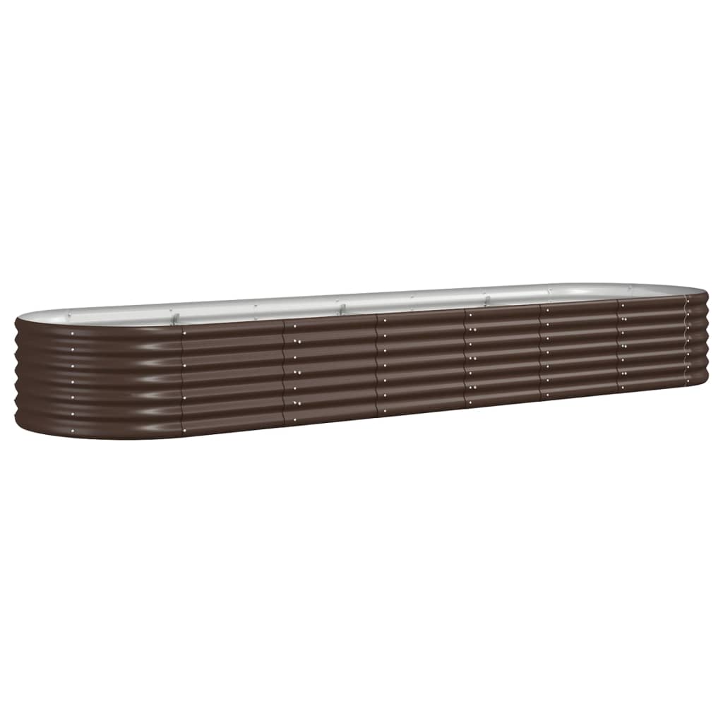 vidaXL Ζαρντινιέρα Καφέ 296x80x36 εκ. Ατσάλι με Ηλεκτρ. Βαφή Πούδρας