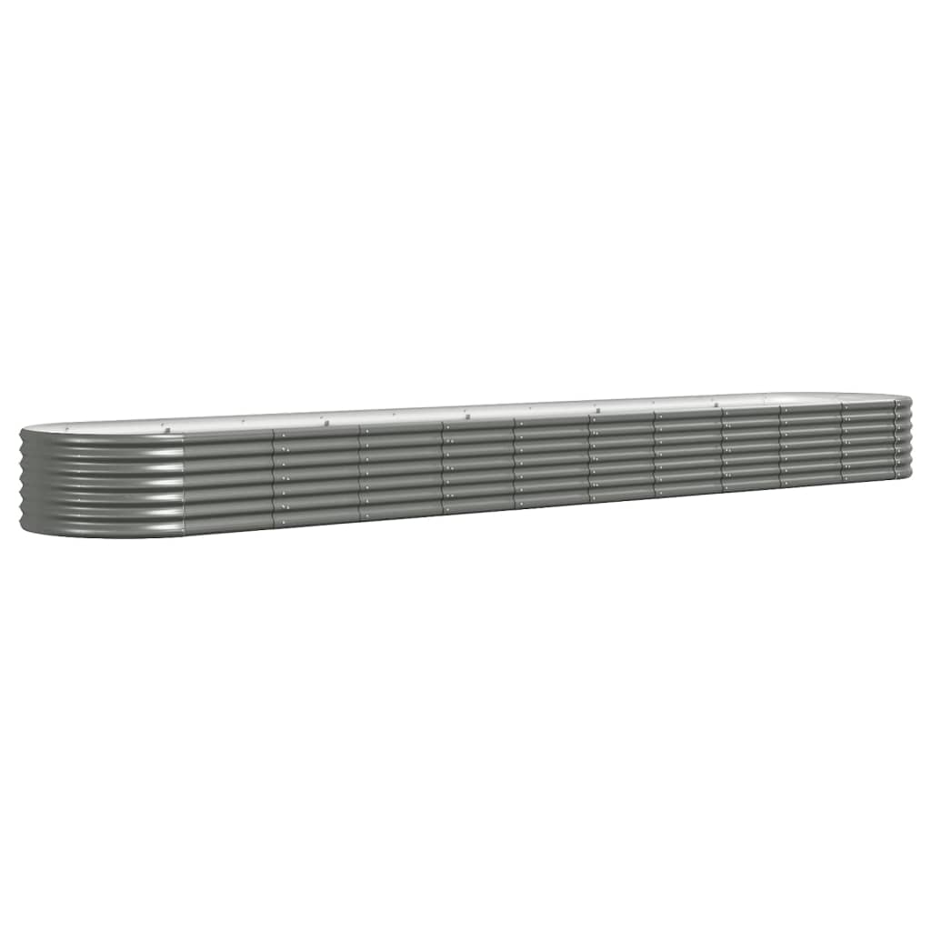 vidaXL Ζαρντινιέρα Γκρι 440x80x36 εκ. Ατσάλι με Ηλεκτρ. Βαφή Πούδρας