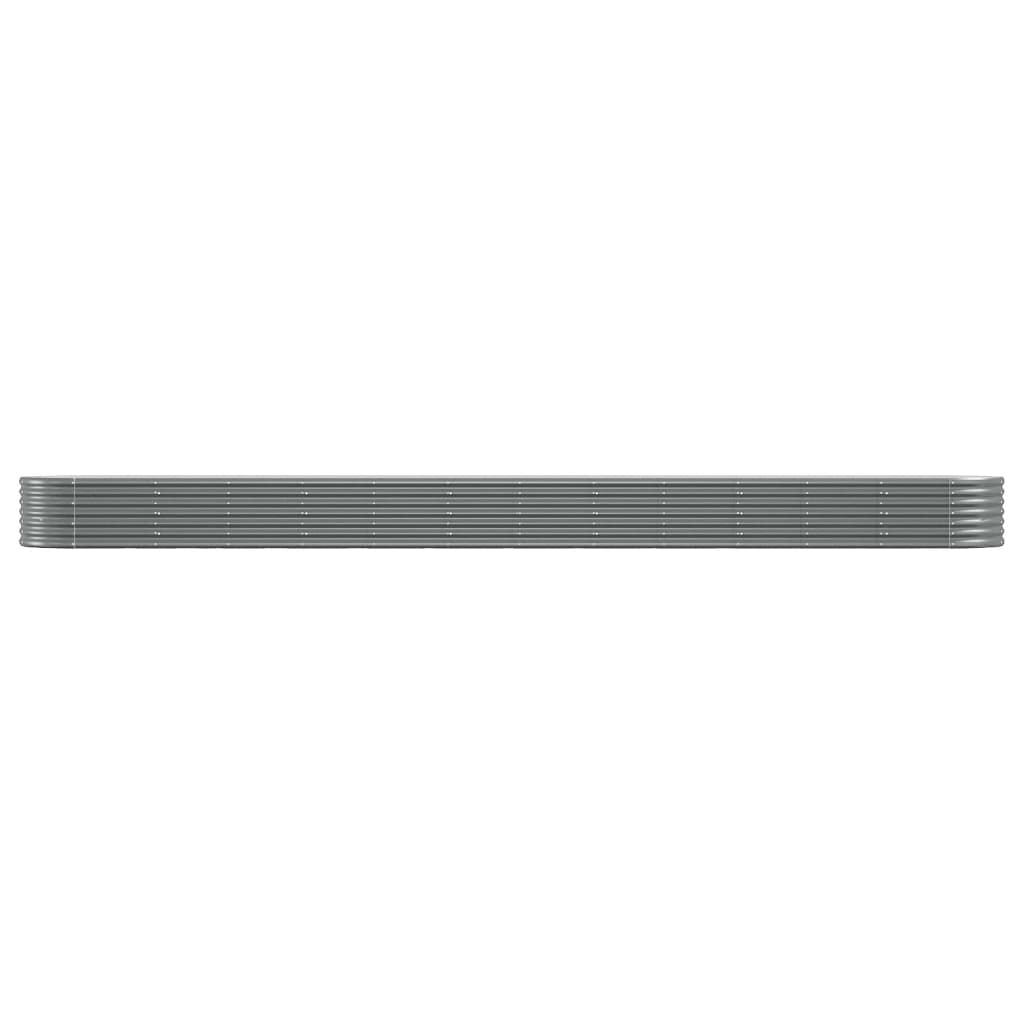 vidaXL Ζαρντινιέρα Γκρι 512x80x36 εκ. Ατσάλι με Ηλεκτρ. Βαφή Πούδρας