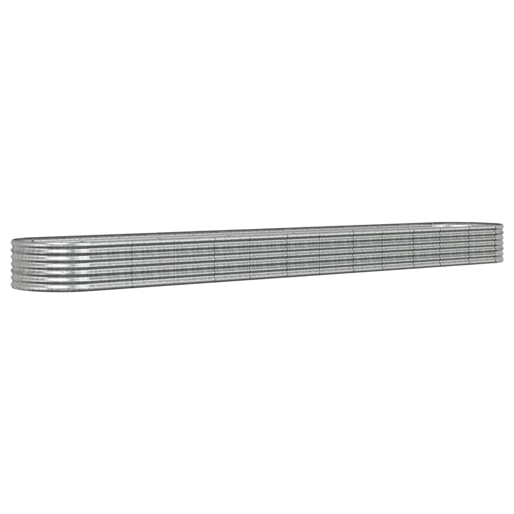 vidaXL Ζαρντινιέρα Ασημί 512x80x36 εκ. Ατσάλι με Ηλεκτρ. Βαφή Πούδρας