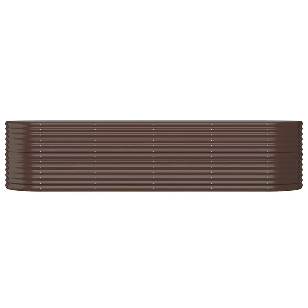 vidaXL Ζαρντινιέρα Καφέ 296x80x68 εκ. Ατσάλι με Ηλεκτρ. Βαφή Πούδρας