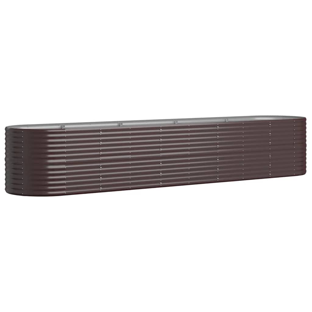 vidaXL Ζαρντινιέρα Καφέ 368x80x68 εκ. Ατσάλι με Ηλεκτρ. Βαφή Πούδρας