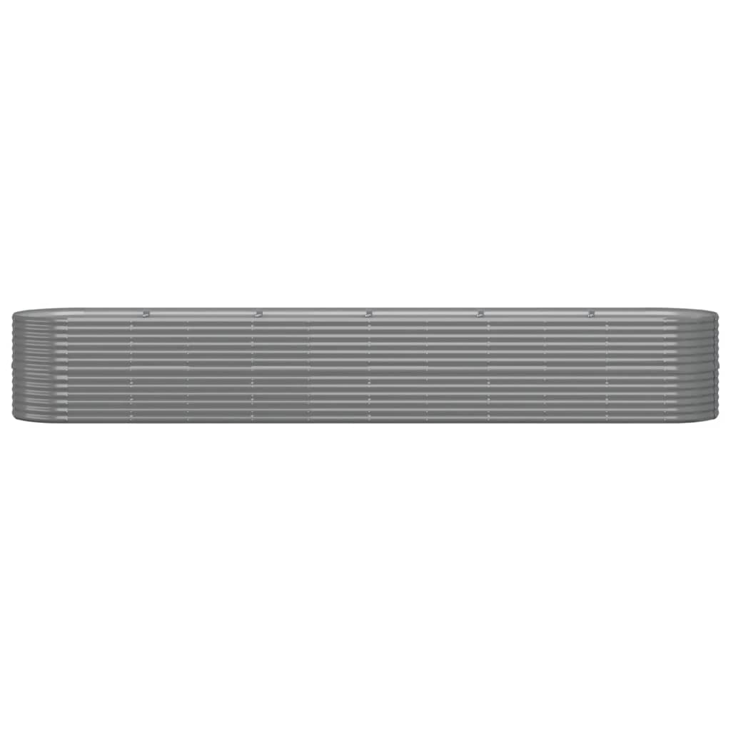 vidaXL Ζαρντινιέρα Γκρι 440x80x68 εκ. Ατσάλι με Ηλεκτρ. Βαφή Πούδρας
