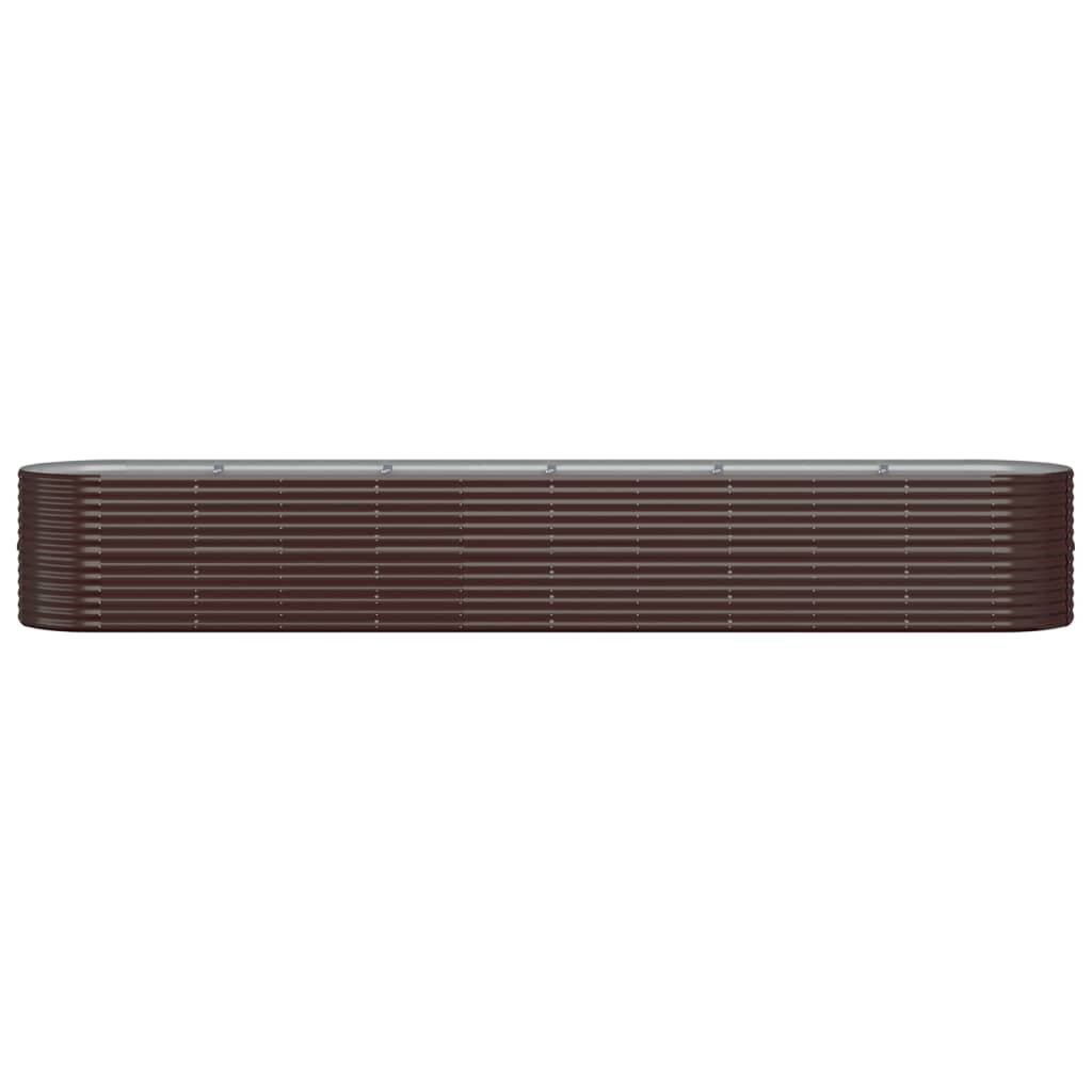 vidaXL Ζαρντινιέρα Καφέ 440x80x68 εκ. Ατσάλι με Ηλεκτρ. Βαφή Πούδρας