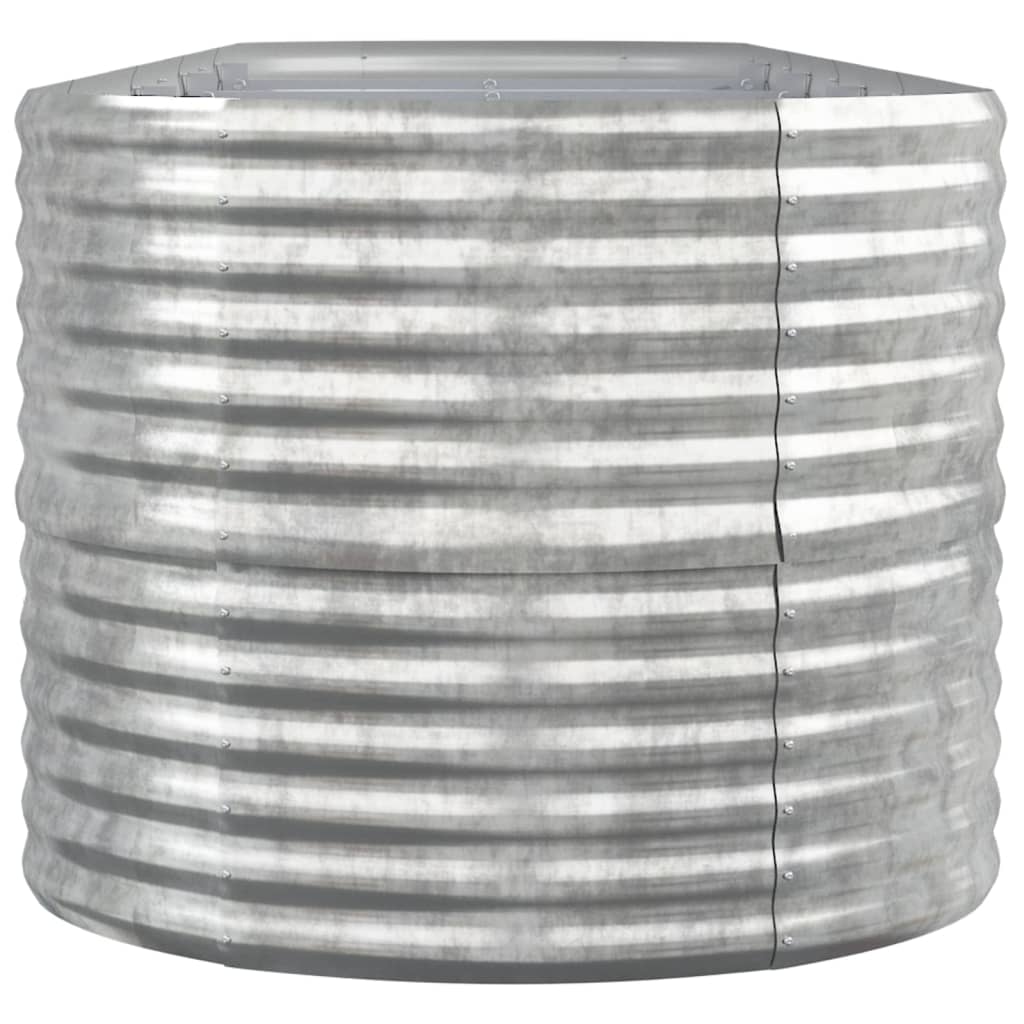 vidaXL Ζαρντινιέρα Ασημί 440x80x68 εκ. Ατσάλι με Ηλεκτρ. Βαφή Πούδρας