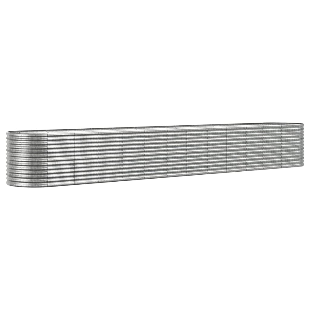 vidaXL Ζαρντινιέρα Ασημί 512x80x68 εκ. Ατσάλι με Ηλεκτρ. Βαφή Πούδρας