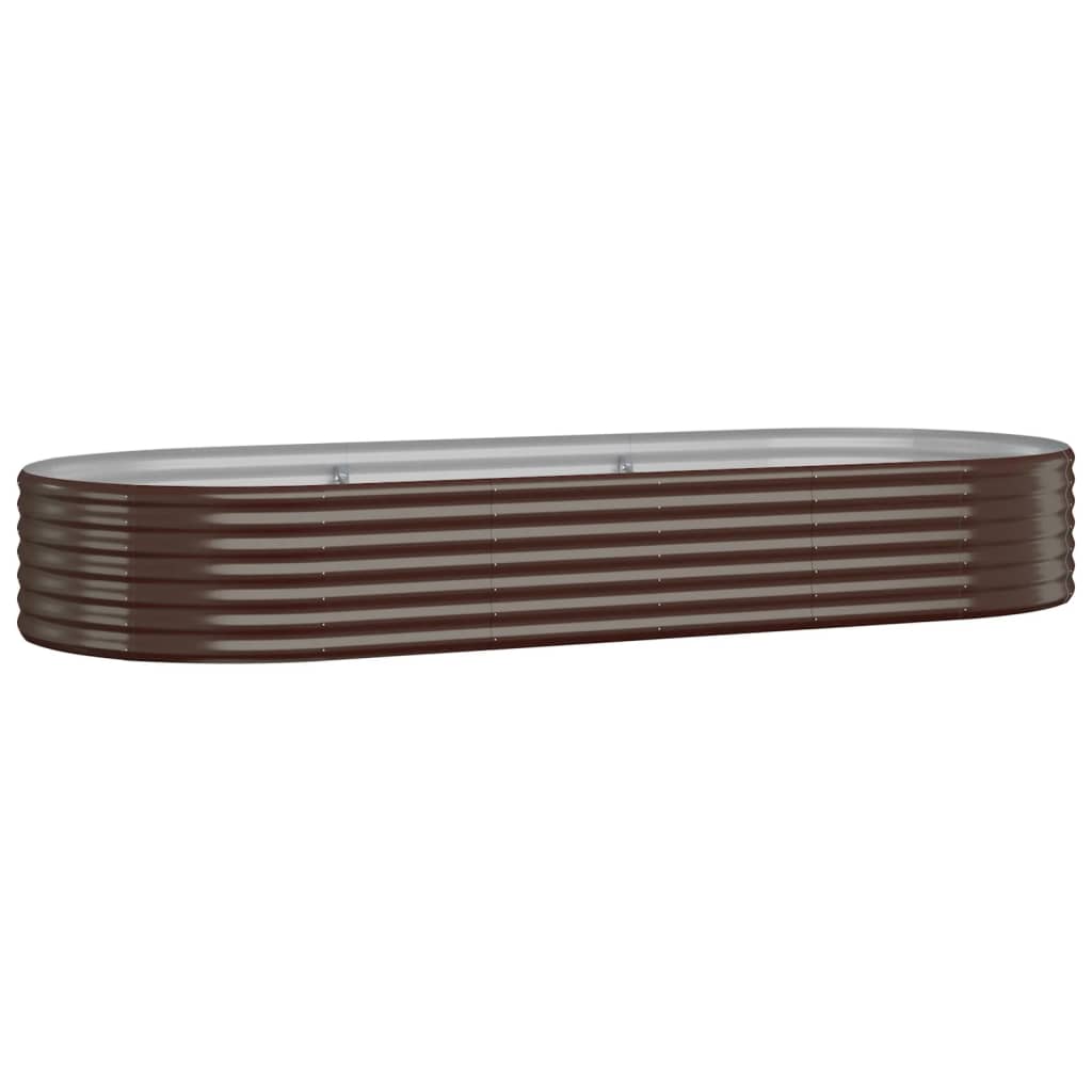 vidaXL Ζαρντινιέρα Καφέ 249x100x36 εκ. Ατσάλι με Ηλεκτρ. Βαφή Πούδρας