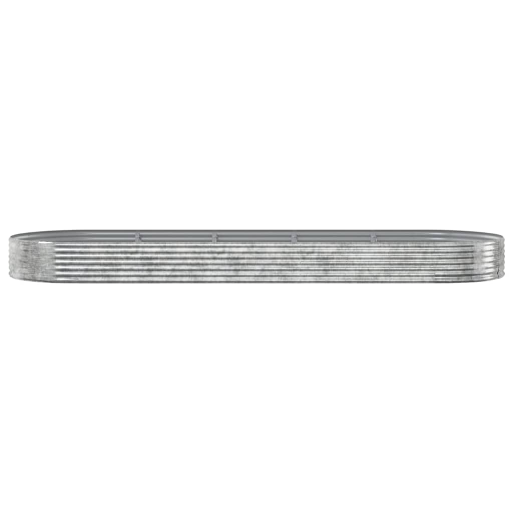 vidaXL Ζαρντινιέρα Ασημί 450x140x36 εκ. Ατσάλι με Ηλεκτρ. Βαφή Πούδρας