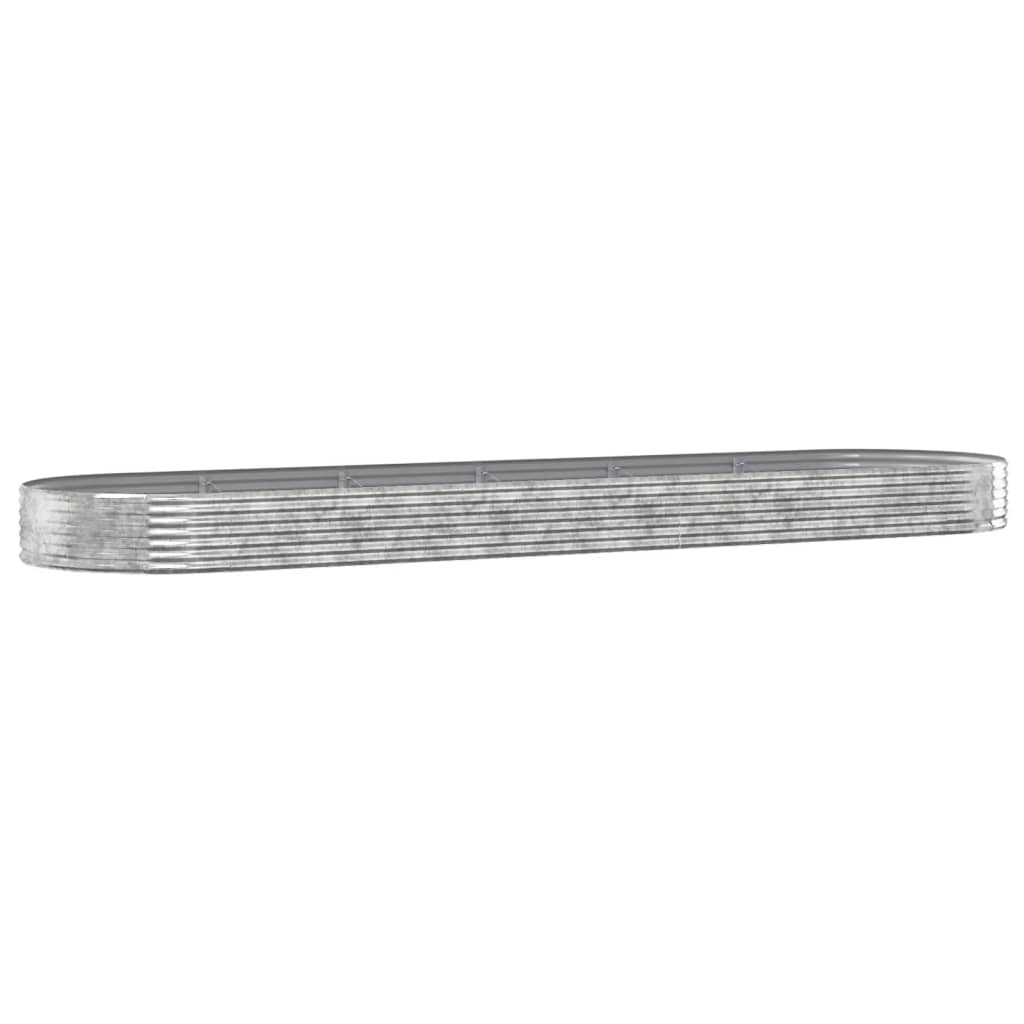 vidaXL Ζαρντινιέρα Ασημί 523x140x36 εκ. Ατσάλι με Ηλεκτρ. Βαφή Πούδρας