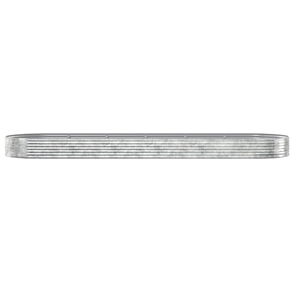vidaXL Ζαρντινιέρα Ασημί 523x140x36 εκ. Ατσάλι με Ηλεκτρ. Βαφή Πούδρας