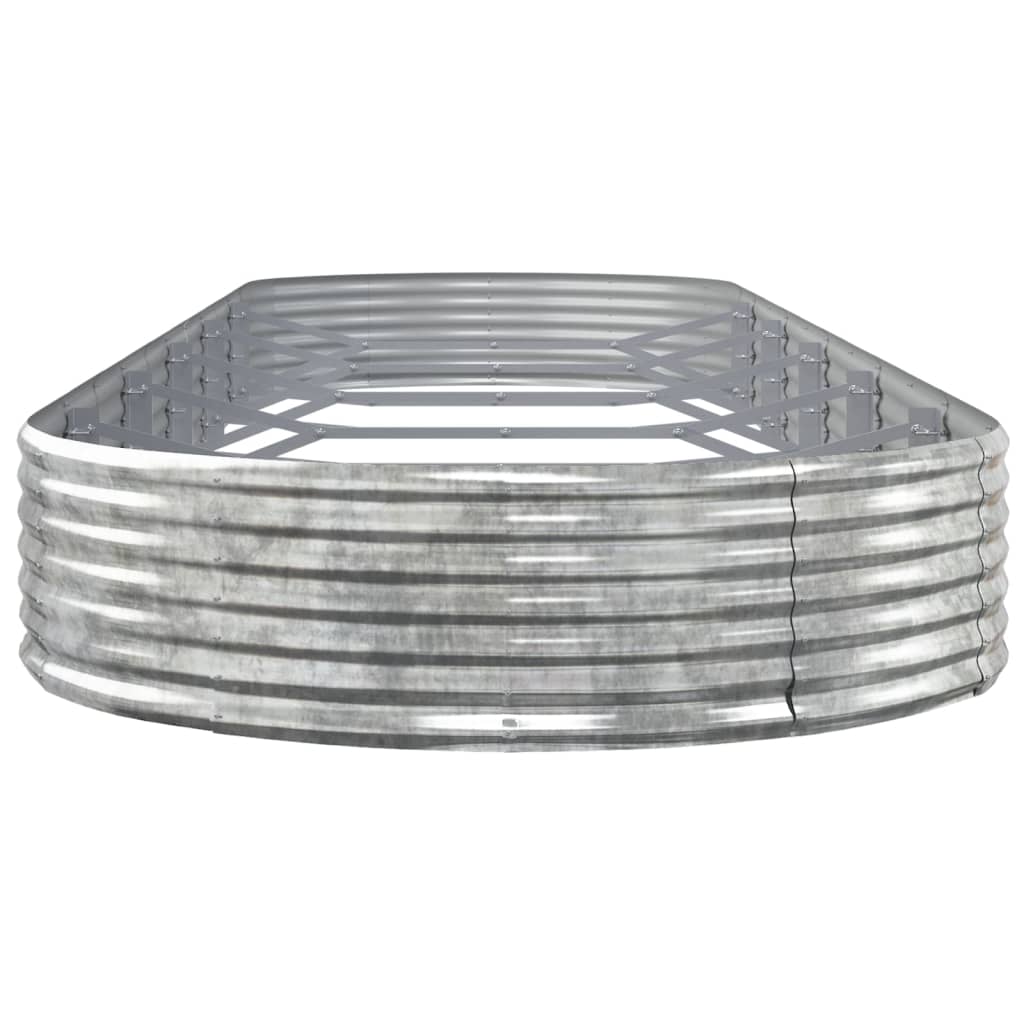 vidaXL Ζαρντινιέρα Ασημί 523x140x36 εκ. Ατσάλι με Ηλεκτρ. Βαφή Πούδρας
