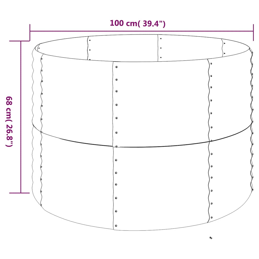 vidaXL Ζαρντινιέρα Καφέ 100x100x68 εκ. Γαλβανισμένος χάλυβας