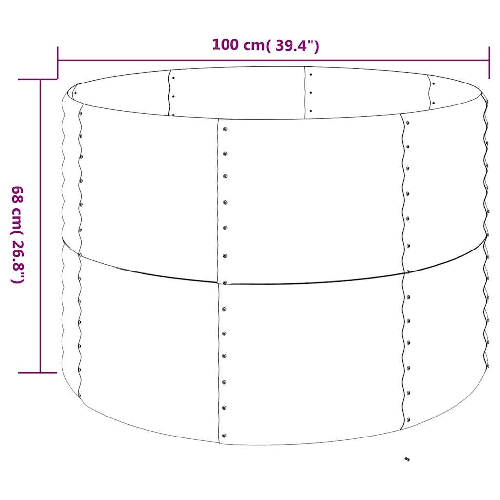 vidaXL Ζαρντινιέρα Ανθρακί 100x100x68εκ Ατσάλι με Ηλεκτρ. Βαφή Πούδρας