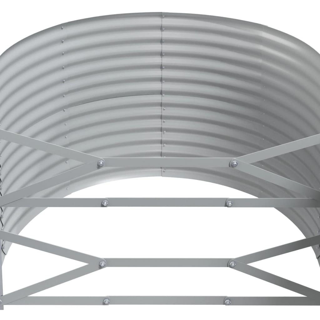 vidaXL Ζαρντινιέρα Γκρι 249x100x68 εκ. Ατσάλι με Ηλεκτρ. Βαφή Πούδρας