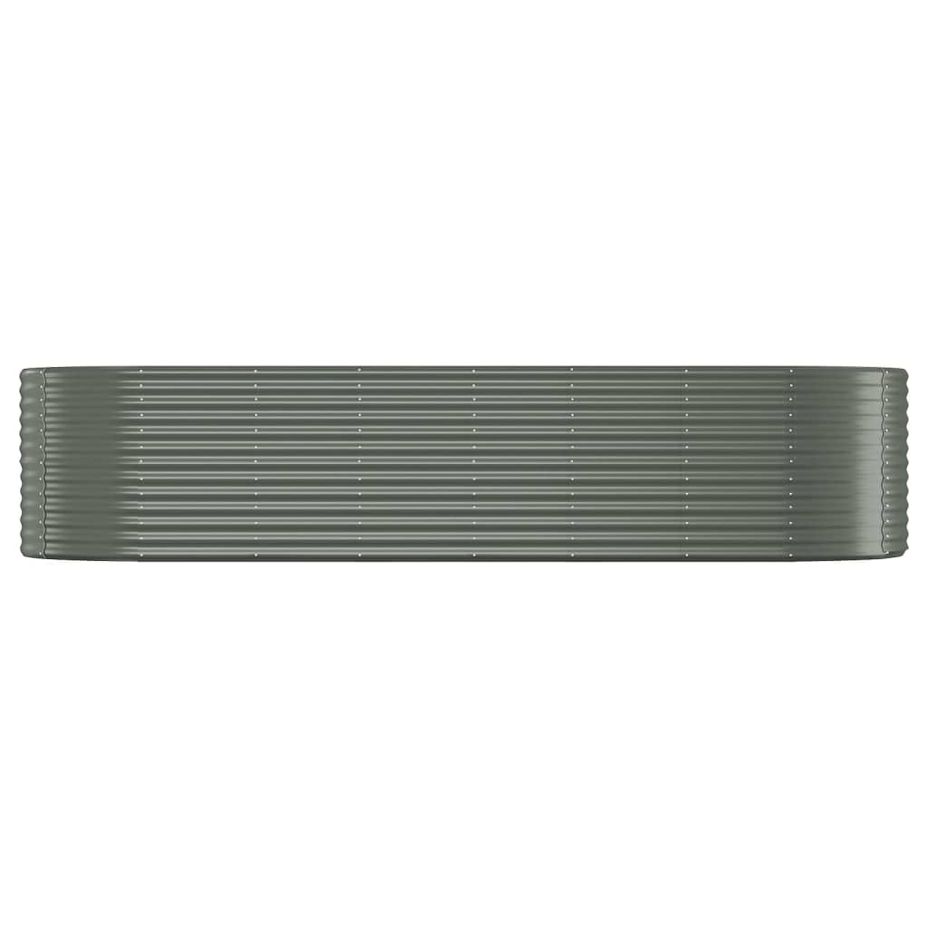 vidaXL Ζαρντινιέρα Γκρι 322x100x68 εκ. Ατσάλι με Ηλεκτρ. Βαφή Πούδρας