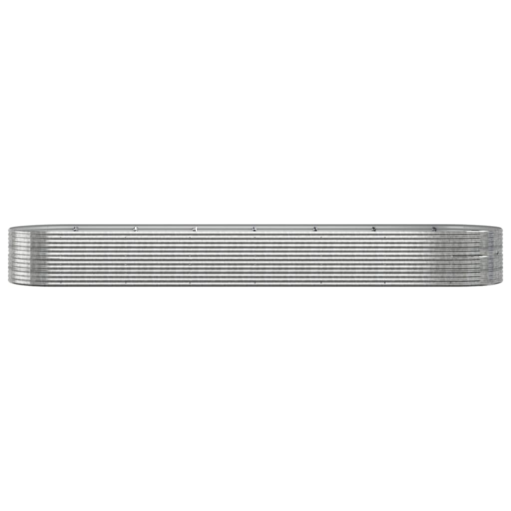 vidaXL Ζαρντινιέρα Ασημί 586x140x68 εκ. Ατσάλι με Ηλεκτρ. Βαφή Πούδρας