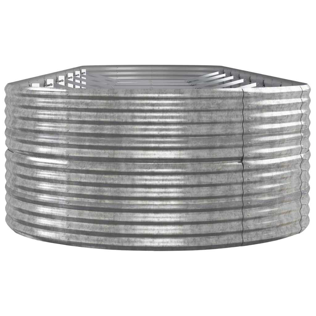 vidaXL Ζαρντινιέρα Ασημί 586x140x68 εκ. Ατσάλι με Ηλεκτρ. Βαφή Πούδρας