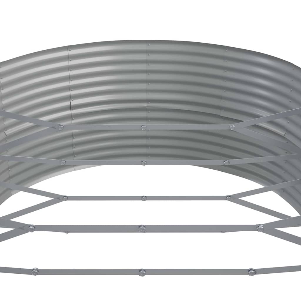 vidaXL Ζαρντινιέρα Ασημί 586x140x68 εκ. Ατσάλι με Ηλεκτρ. Βαφή Πούδρας