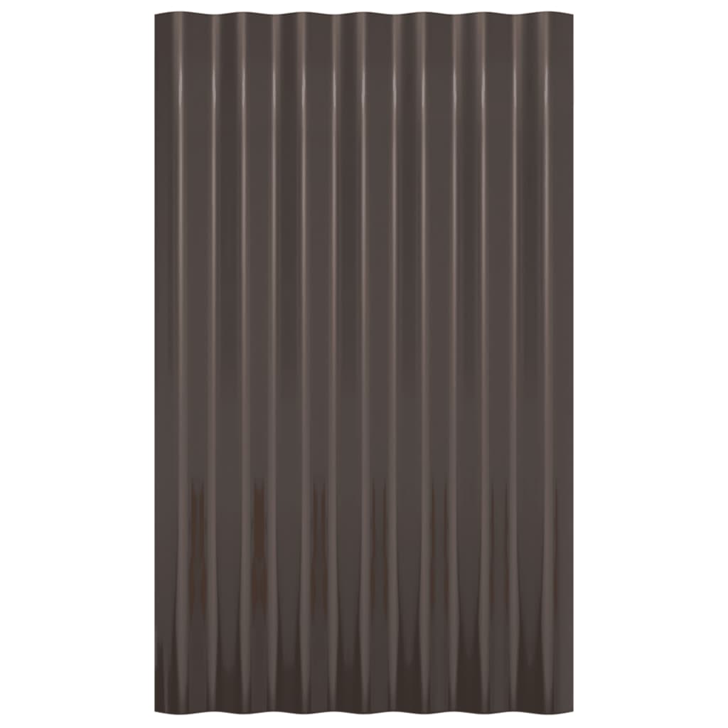 vidaXL Πάνελ Οροφής 36 τεμ. Καφέ 60 x 36 εκ. Γαλβανισμένος χάλυβας