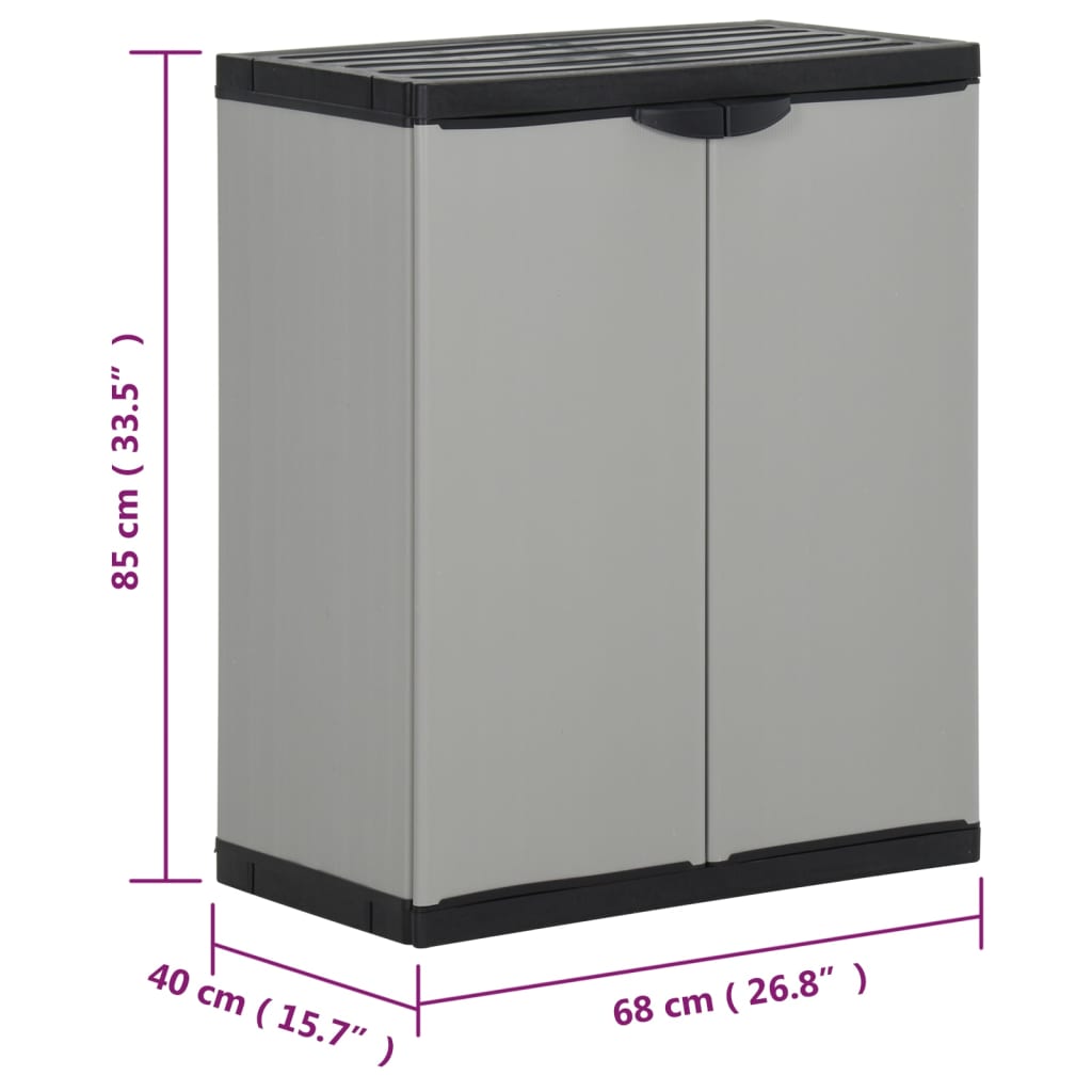 vidaXL Κάδος Απορριμάτων Κήπου Γκρι/Μαύρο 68x40x85 εκ. Πολυπροπυλένιο