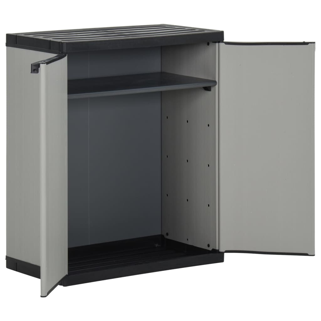 vidaXL Κάδος Απορριμάτων Κήπου Γκρι/Μαύρο 68x40x85 εκ. Πολυπροπυλένιο
