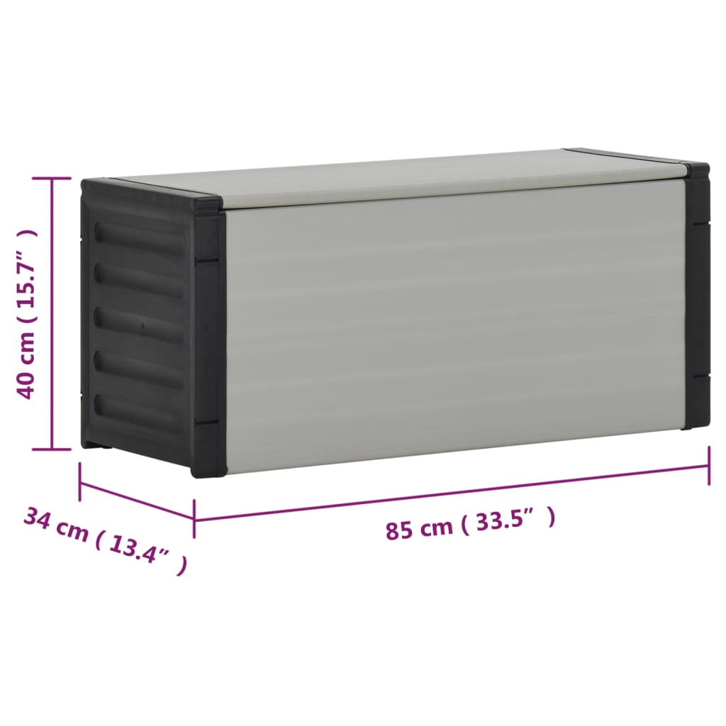 vidaXL Κάδος Απορριμάτων Κήπου Γκρι 85 x 34 x 40 εκ.