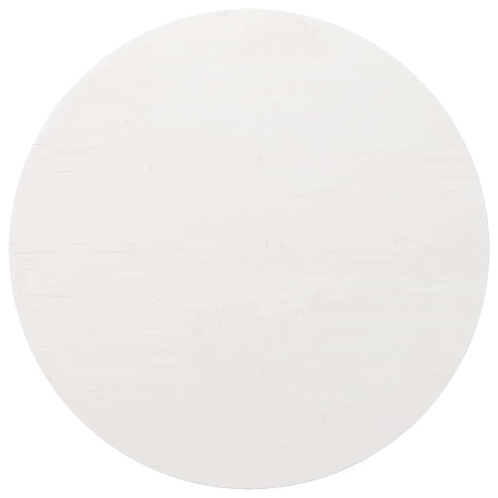 vidaXL Επιφάνεια Τραπεζιού Λευκή Ø80 x 2,5 εκ. από Μασίφ Ξύλο Πεύκου