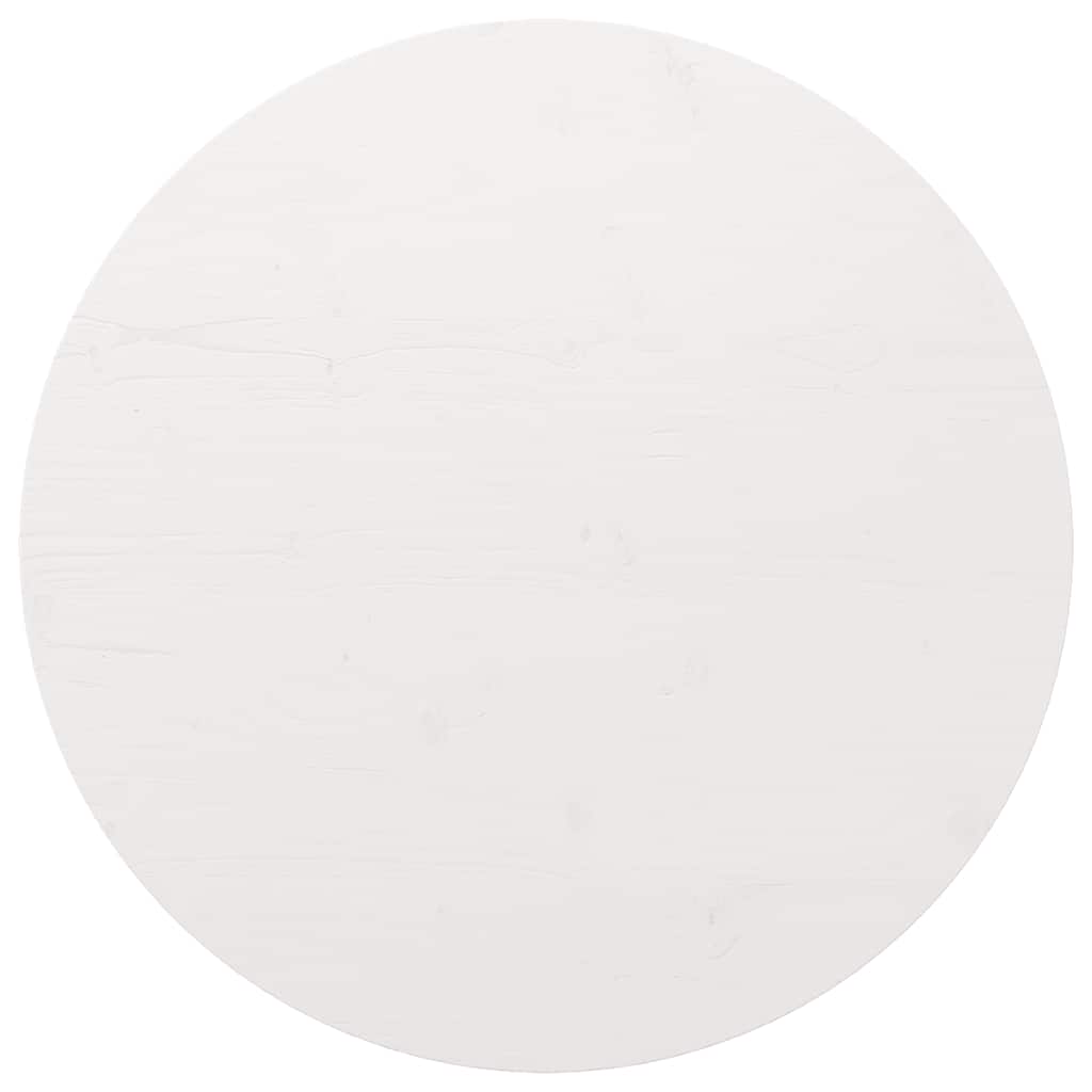 vidaXL Επιφάνεια Τραπεζιού Λευκή Ø90 x 2,5 εκ. από Μασίφ Ξύλο Πεύκου