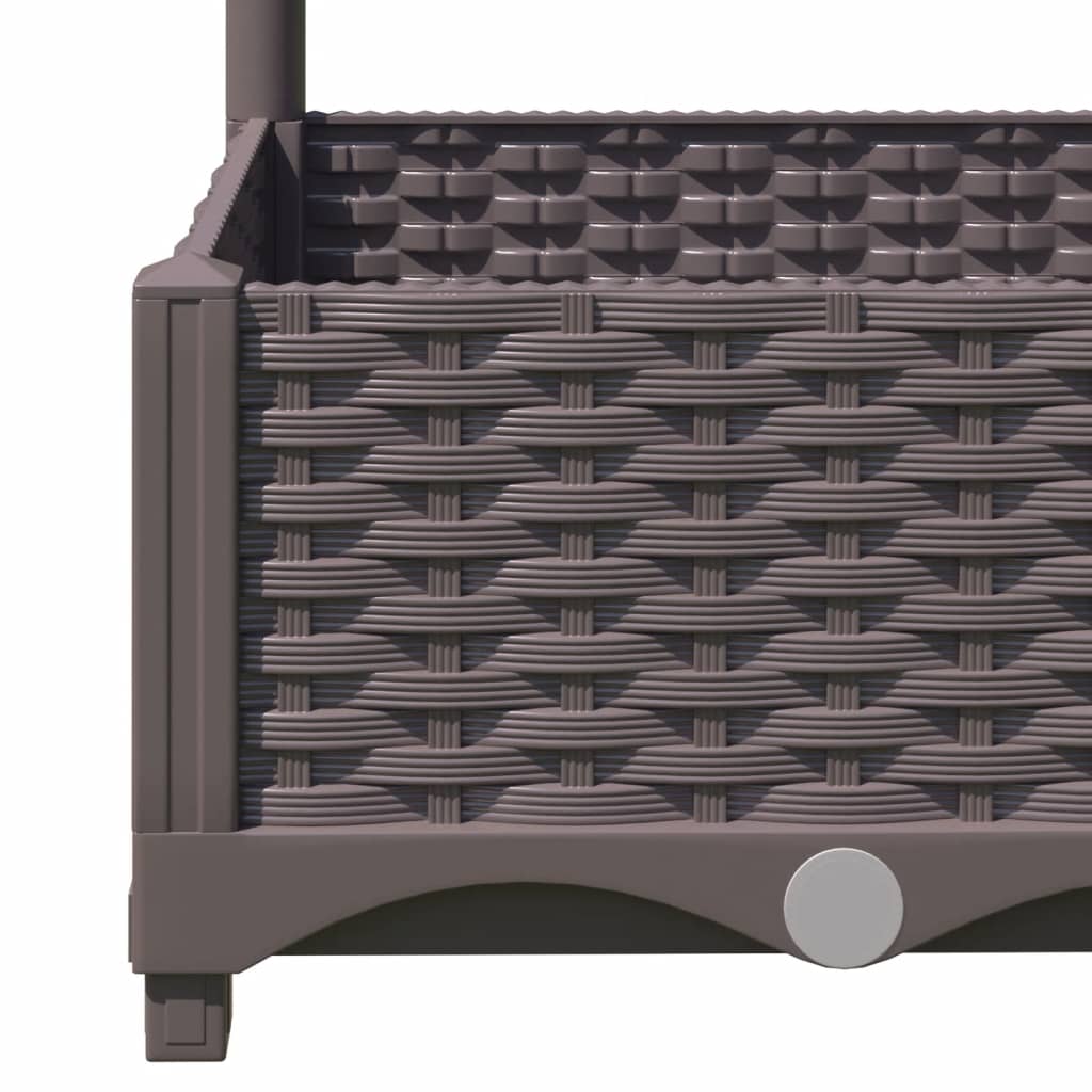 vidaXL Ζαρντινιέρα Κήπου με Καφασωτό Καφέ 120 x 40 x 121,5 εκ. από PP