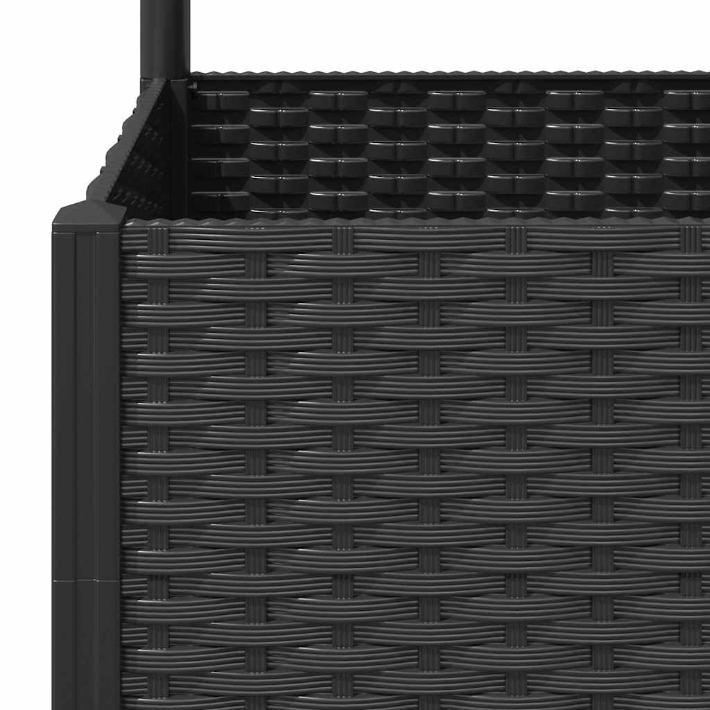 vidaXL Γλάστρα Κήπου με Πλέγμα Μαύρη 120x40x136 εκ. από Πολυπροπυλένιο