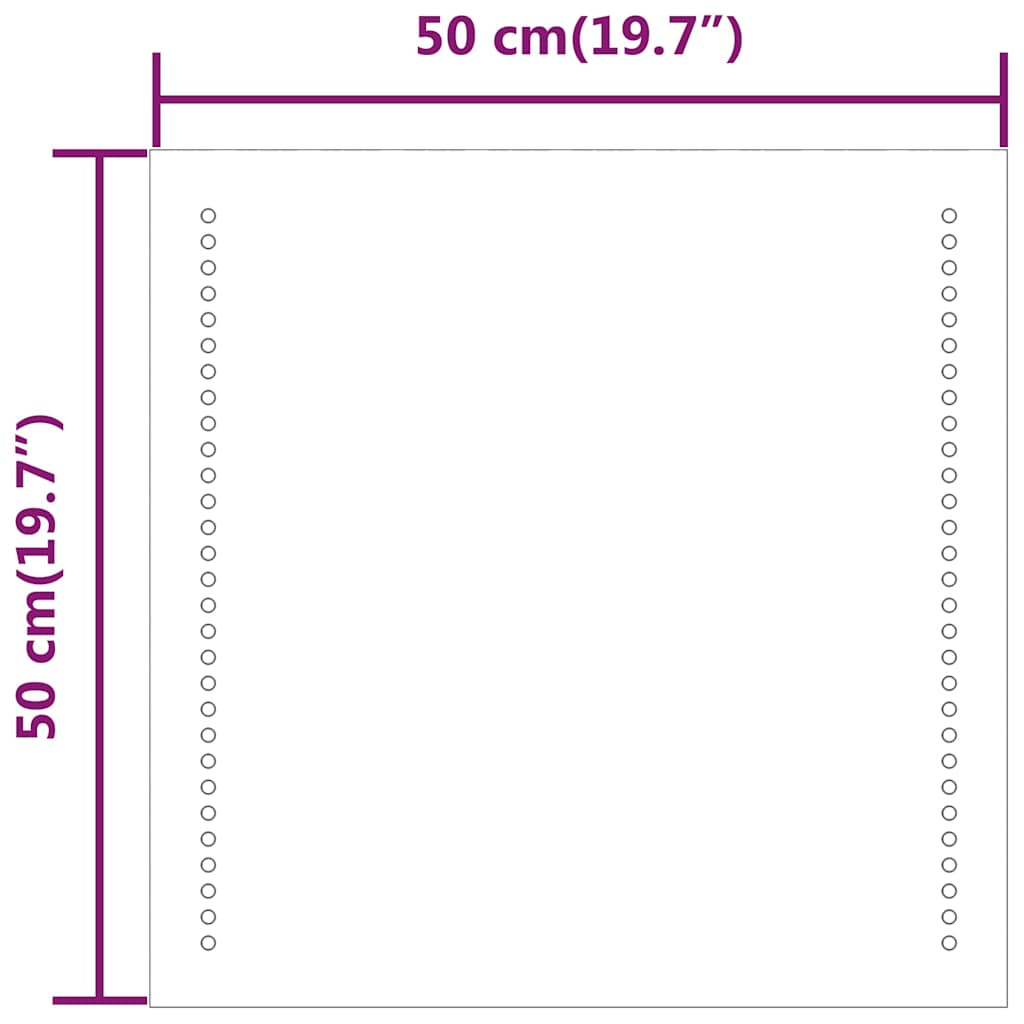 vidaXL Καθρέφτης Μπάνιου με LED 50x50 εκ.