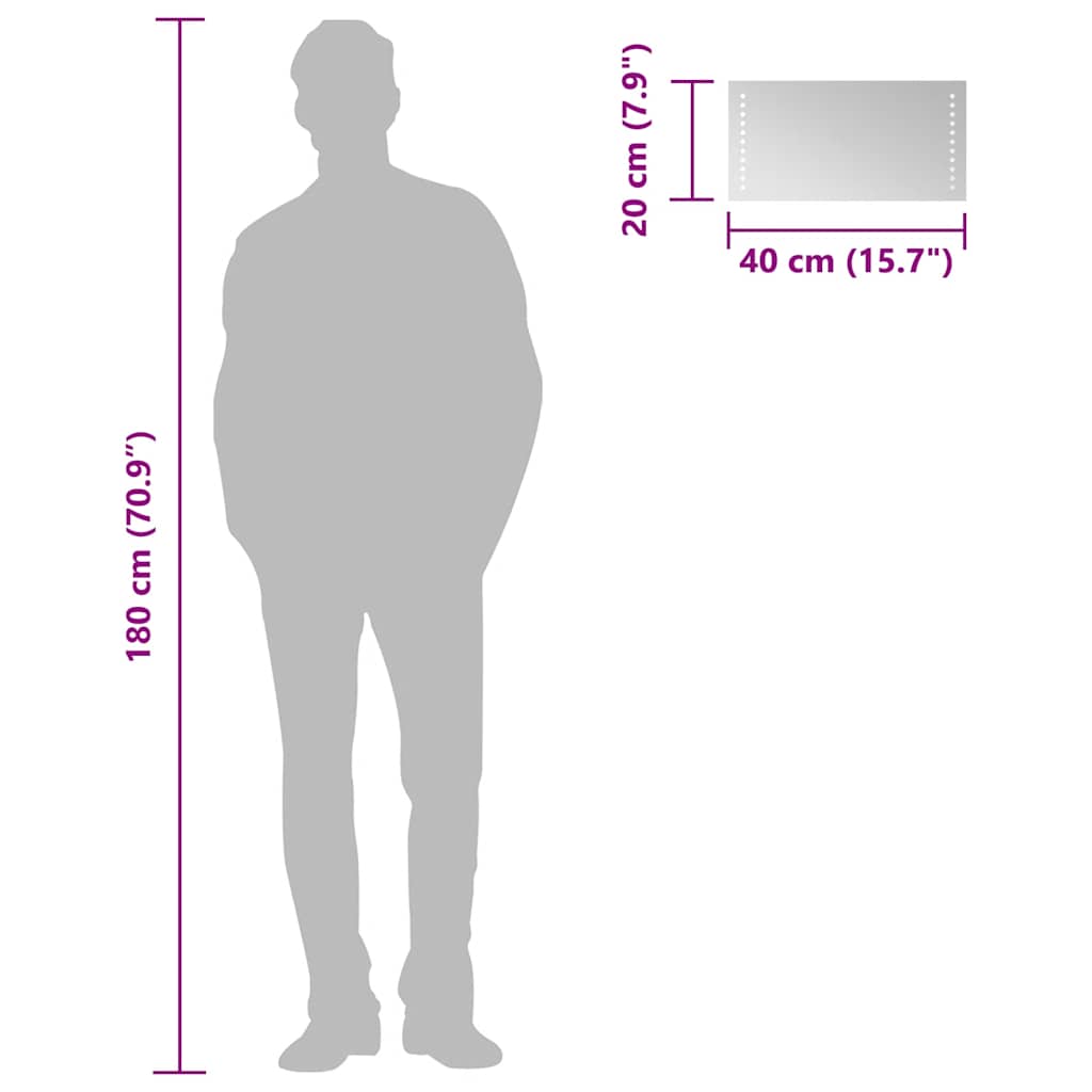 vidaXL Καθρέφτης Μπάνιου με LED 40 x 20 εκ.