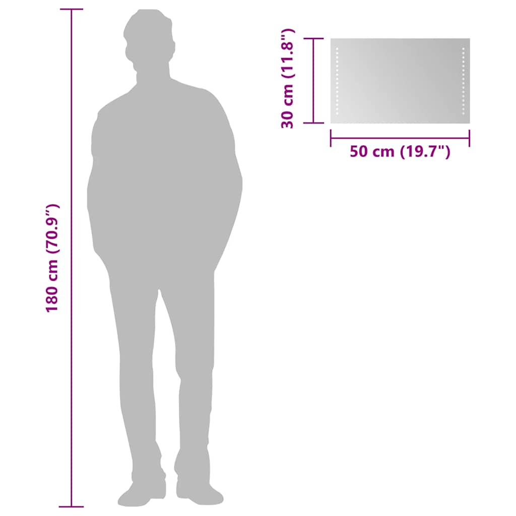 vidaXL Καθρέφτης Μπάνιου με LED 50x30 εκ.