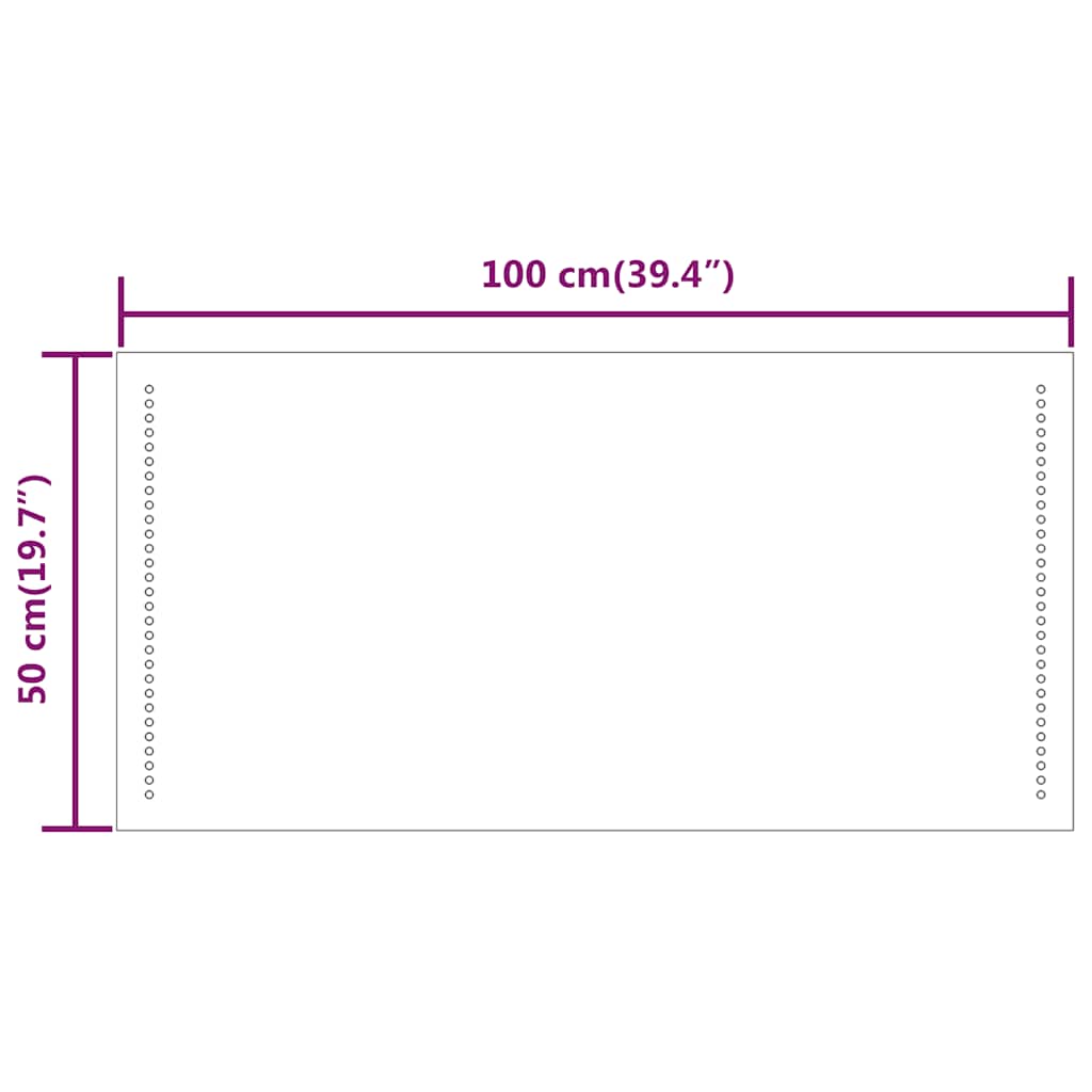 vidaXL Καθρέφτης Μπάνιου με LED 100x50 εκ.