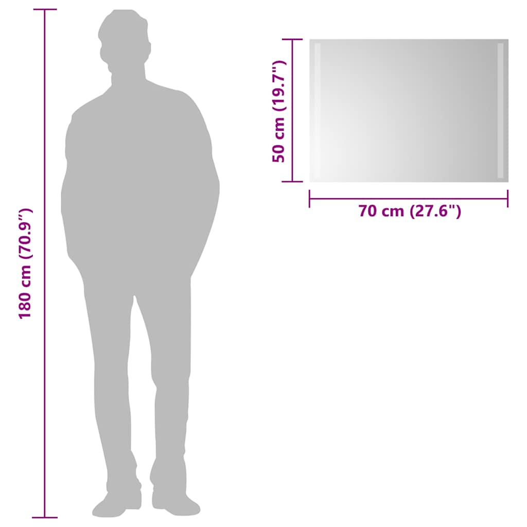 vidaXL Καθρέφτης Μπάνιου με LED 70x50 εκ.