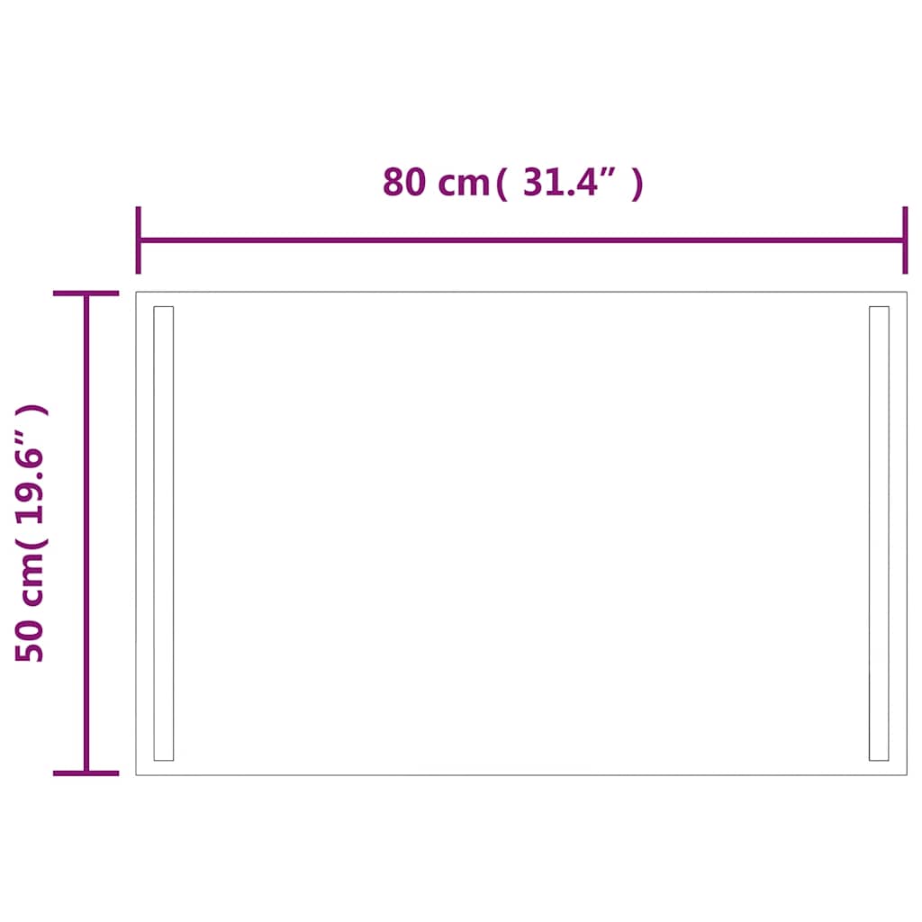 vidaXL Καθρέφτης Μπάνιου με LED 80x50 εκ.