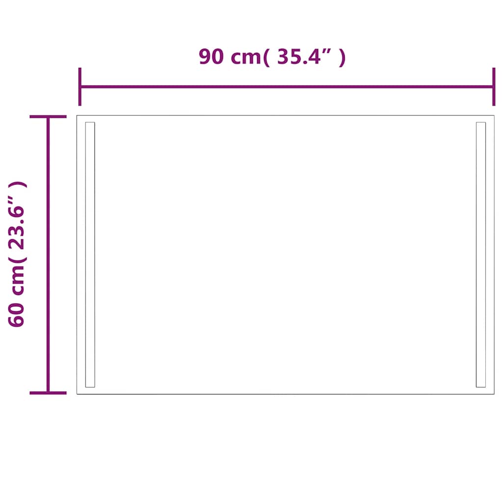 vidaXL Καθρέφτης Μπάνιου με LED 90x60 εκ.