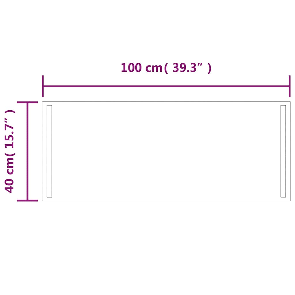 vidaXL Καθρέφτης Μπάνιου με LED 100x40 εκ.