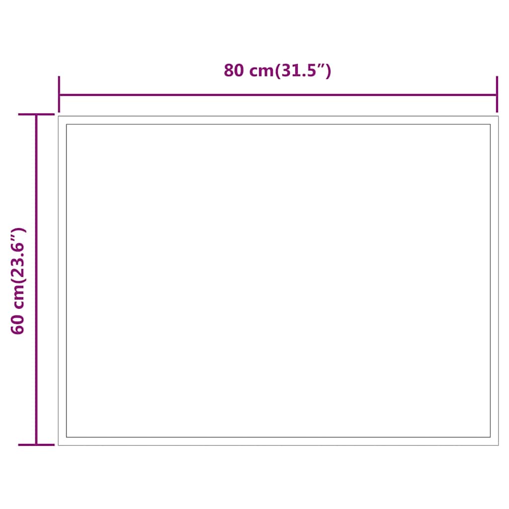 vidaXL Καθρέφτης Μπάνιου με LED 80x60 εκ.